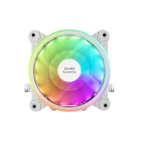 Ventilador Con Disipador Para Cpu Mars Gaming Mcpu220 White Iluminacion Dual Argb Perfil Bajo Disipador De Aluminio Y Ventila