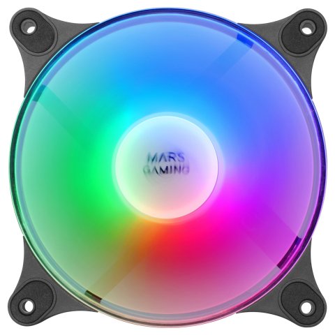 Kit 2xventilador Interno Frgb Mars Gaming Mf-duo Black 12x12cm Ultrasilenciosos 15db Iluminacion Frgb Rainbow 360º Doble Cone